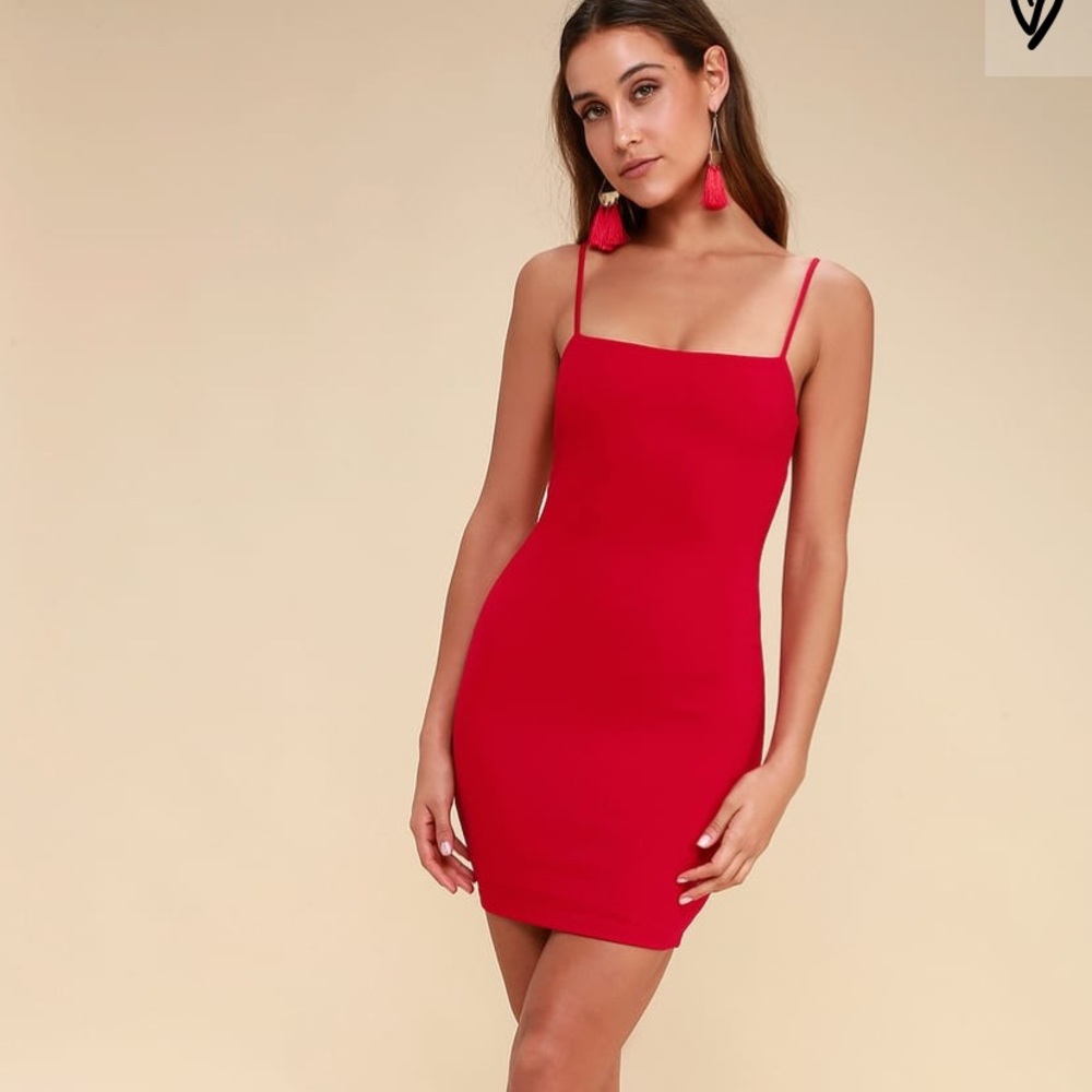 Lulus Flaunt It Red Bodycon Dress